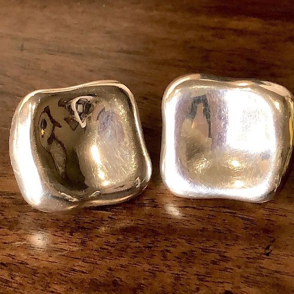 SIMON SEBBAG Sterling Silver Square Early Edition Earrings Made In Israel - Picture 12 of 17